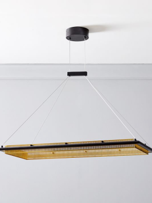 Perforated Single Led Rectangular Chandelier