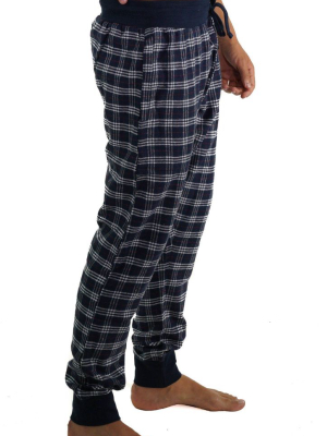 Men's Flannel Jogger Lounge Pants - Grey/red