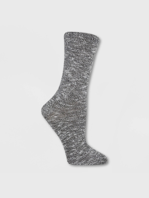 Alaska Knits Women's Lightweight Wool Blend Marled Crew Boot Socks 4-10