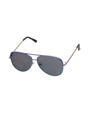 Flat Aviator Sunglasses Iridescent