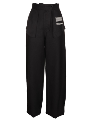 Mm6 Maison Margiela Logo Patch Straight-leg Trousers