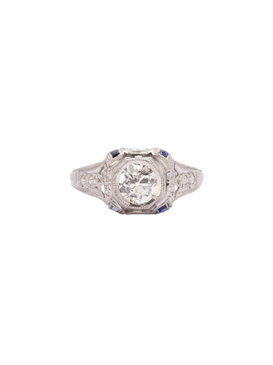 Old Mine Cut Diamond Filigree Ring