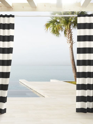 Outdoor Stripe Curtains - Black