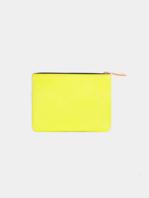 Super Fluo Large Pouch, Pink And Yellow