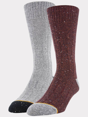 Signature Gold By Goldtoe Men's Soft Nep Crew Socks 2pk - 6-12.5