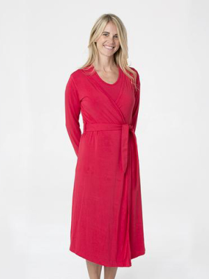 Kickee Pants Solid Basic Robe - Crimson