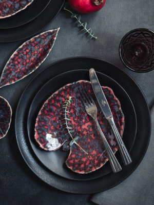 Costa Nova Riviera Alchemille Leaf Dish - Red