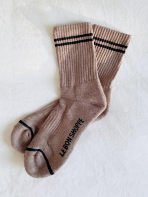 Le Bon Boyfriend Socks In Cocoa