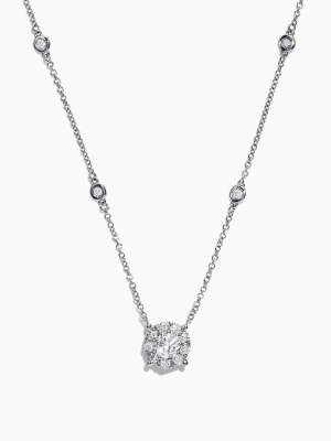 Effy Pave Classica 14k White Gold Diamond Necklace, 0.82 Tcw
