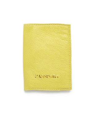 Passport Cover - Chartreuse Yellow/gold
