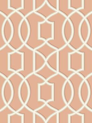 Quantum Coral Trellis Wallpaper From The Symetrie Collection By Brewster Home Fashions