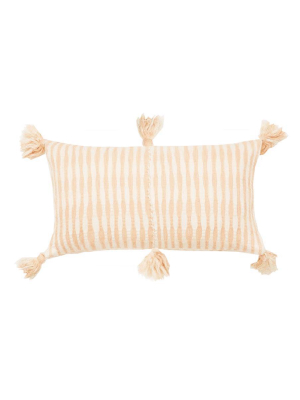 Antigua Lumbar Pillow - Peach Striped