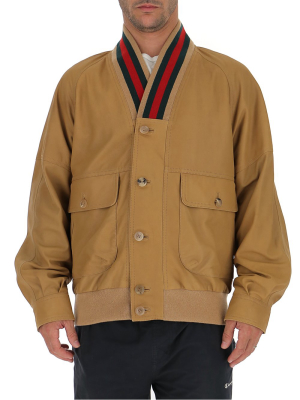 Gucci Contrasting Trim Bomber Jacket