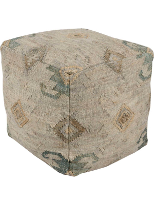 Lennox Pouf Teal/navy/dark Brown