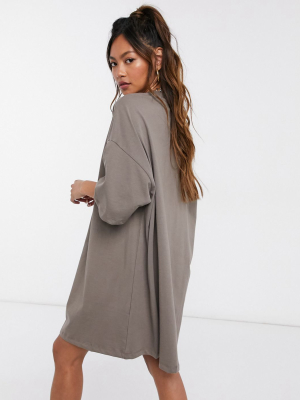 Puma T-shirt Dress In Dark Gray