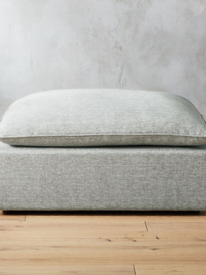 Lumin Grey Linen Ottoman