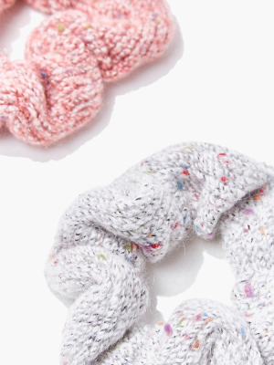 Marled Knit Scrunchie Set