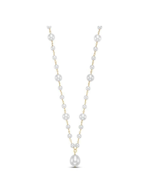 Rosary-style Pearl Drop Necklace