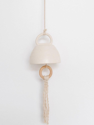 Ceramic Stoneware Bell - Textured White