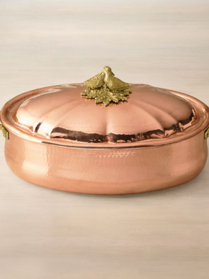 Ruffoni Historia Hammered Copper Casserole With Lovebirds Knob, 13.75 Qt