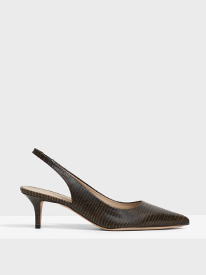 City 55 Slingback In Lizard Print Leather