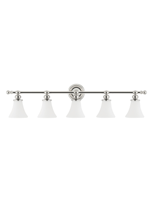 Hudson Valley Lighting Weston 5-bulb Vanity Lamp - Polished Nickel & Opal Matte