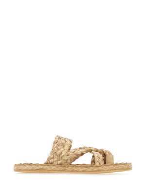 Saint Laurent Woven Detailed Slip-on Sandals