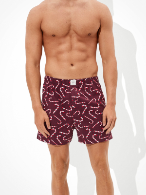 Aeo Candy Canes Flannel Boxer Short