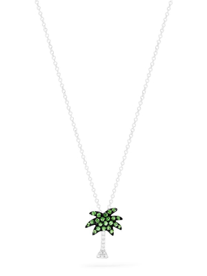 Effy Novelty 14k White Gold Tsavorite & Diamond Palm Tree Pendant, 0.29 Tcw