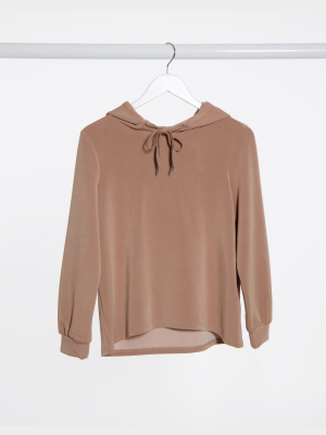 Pieces Lounge Hoodie In Nude