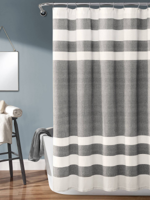 Cape Cod Stripe Yarn Dyed Cotton Shower Curtain - Lush Décor