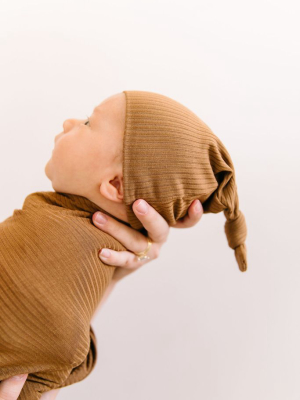 Chandler Ribbed Top Knot Hat