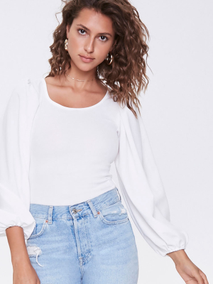 Scoop Neck Peasant Top