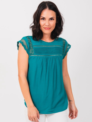 Ellie Lace Ruched Top