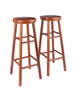 Set Of 2 Winsome Swivel Seat 30.9" Barstool - Cherry