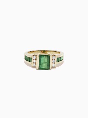 Effy Brasilica 14k Yellow Gold Emerald And Diamond Ring, 2.26 Tcw