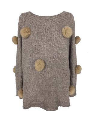 'celia' Pom Pom Sweater (2 Colors)