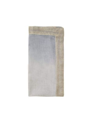 Kim Seybert Dip Dye Napkin In Gray & Silver - Set Of 4