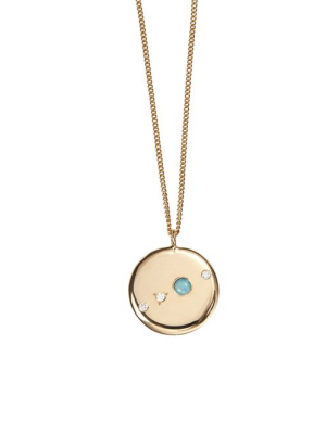 Small Medallion Four Stone Necklace