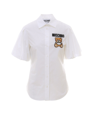 Moschino Teddy Bear Embroidered Short Sleeve Shirt