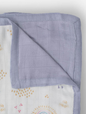 Original Deluxe Muslin Quilt - Rainbows & Raindrops