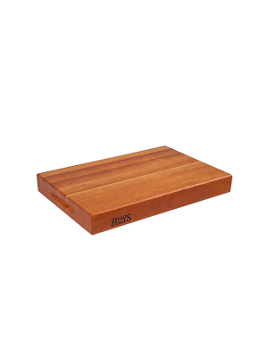 John Boos 18 Inch Wide 2.25 Inch Thick Reversible Butcher Cutting Board Block With Two Sided Hand Grips , 18 X 12 X 2.25 Inches, Cherry Wood