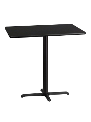 Flash Furniture 30'' X 42'' Rectangular Laminate Table Top With 23.5'' X 29.5'' Bar Height Table Base