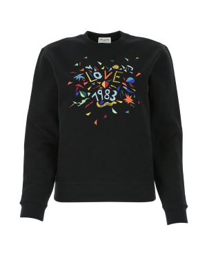 Saint Laurent Love 1983 Embroidered Sweatshirt