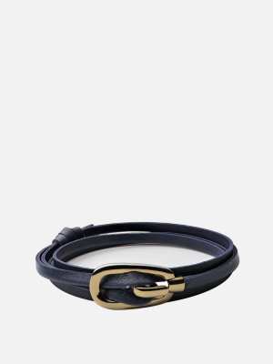 New Gamle Leather Bracelet, Gold Plated