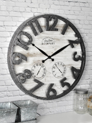 Firstime 18" Shiplap Outdoor Wall Clock