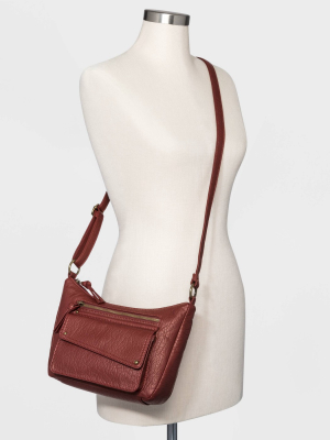 Bueno Zip Closure Crossbody Bag - Dark Red