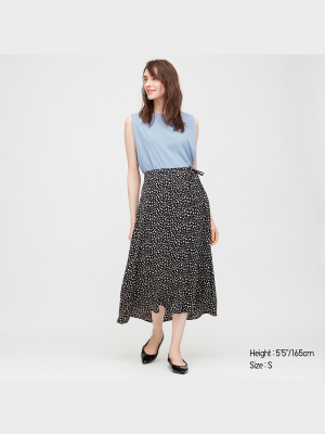 Women Belted Tucked Flare Skirt (online Exclusive)