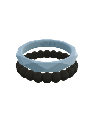 Qalo Women's Stackable Silicone Ring Collection F