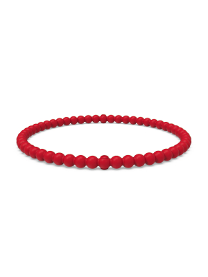 Beaded Stackable Silicone Bracelet - Red